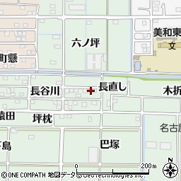 愛知県あま市篠田長直し周辺の地図