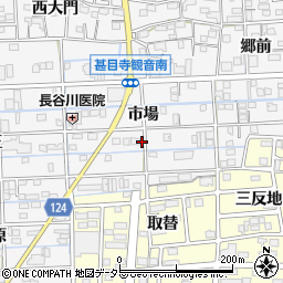 愛知県あま市甚目寺市場周辺の地図