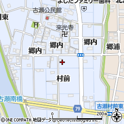 愛知県愛西市古瀬町周辺の地図
