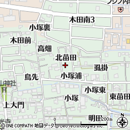 愛知県あま市篠田北苗田9周辺の地図