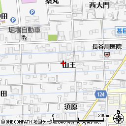 愛知県あま市甚目寺山王周辺の地図