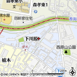 愛知県長久手市下川原1-62周辺の地図