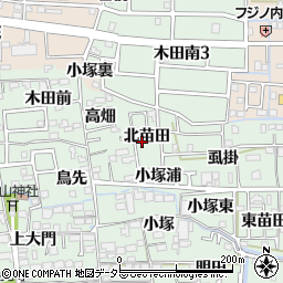 愛知県あま市篠田北苗田10周辺の地図