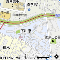 愛知県長久手市下川原1-64周辺の地図