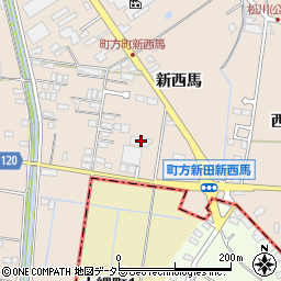 愛知県愛西市町方町新西馬周辺の地図