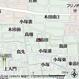 愛知県あま市篠田北苗田14周辺の地図
