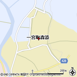 兵庫県宍粟市一宮町森添周辺の地図