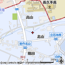 愛知県長久手市岩作北山周辺の地図