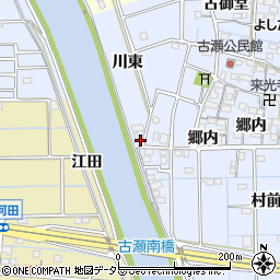 愛知県愛西市小津町川東周辺の地図