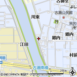 愛知県愛西市小津町（川東）周辺の地図
