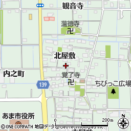 愛知県あま市七宝町沖之島北屋敷周辺の地図