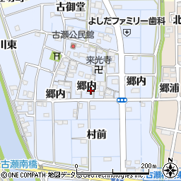 愛知県愛西市古瀬町郷内周辺の地図
