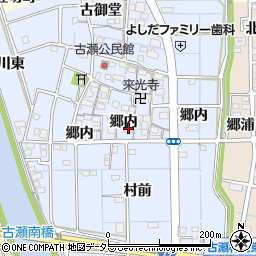 愛知県愛西市古瀬町（郷内）周辺の地図