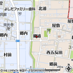 愛知県愛西市千引町郷浦周辺の地図