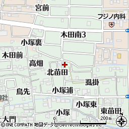 愛知県あま市篠田北苗田20周辺の地図