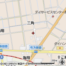 愛知県愛西市町方町横江周辺の地図