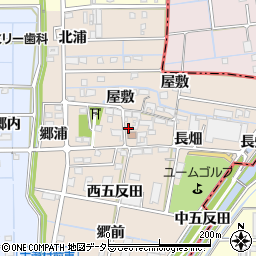 愛知県愛西市千引町（屋敷）周辺の地図