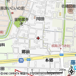 愛知県愛西市根高町川田周辺の地図