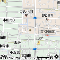 セブンイレブンあま木田店周辺の地図