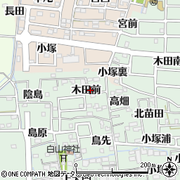 愛知県あま市篠田木田前周辺の地図
