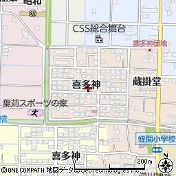 愛知県津島市蛭間町喜多神周辺の地図