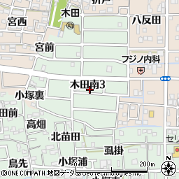 愛知県あま市木田南3丁目周辺の地図
