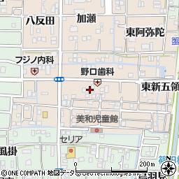 愛知県あま市木田西新五領周辺の地図