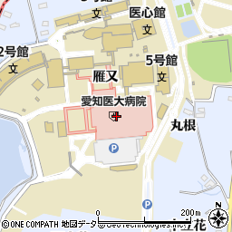 愛知医大病院内簡易郵便局周辺の地図