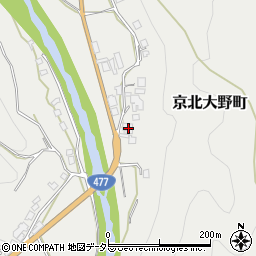 京都府京都市右京区京北大野町（横枕）周辺の地図