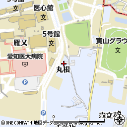 愛知県長久手市岩作丸根周辺の地図