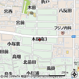 愛知県あま市木田南3丁目1周辺の地図