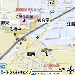 愛知県愛西市小津町観音堂405周辺の地図