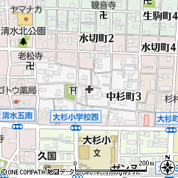 愛知県名古屋市北区中杉町周辺の地図