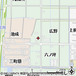 愛知県あま市金岩広野周辺の地図