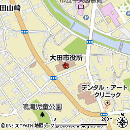大田市役所上下水道部　水道施設・工事周辺の地図