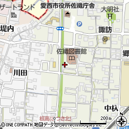 愛知県愛西市諏訪町郷西周辺の地図