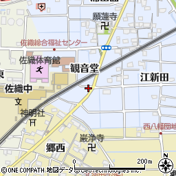 愛知県愛西市小津町観音堂32周辺の地図
