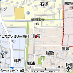 愛知県愛西市千引町北浦周辺の地図