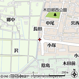 愛知県あま市木田八反割周辺の地図