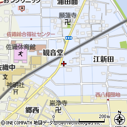 愛知県愛西市小津町観音堂416周辺の地図