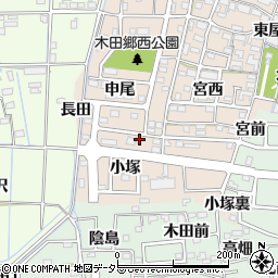 愛知県あま市木田申尾10-6周辺の地図