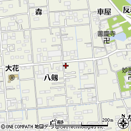 愛知県あま市上萱津八剱周辺の地図