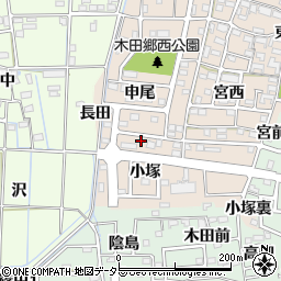 愛知県あま市木田申尾10-2周辺の地図