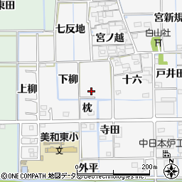 愛知県あま市木折下柳19周辺の地図