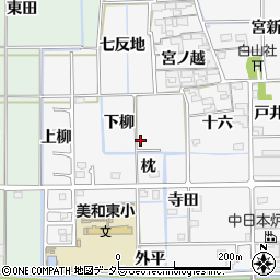 愛知県あま市木折下柳17周辺の地図
