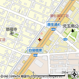 なか卯Ｒ２２康生通店周辺の地図