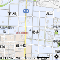 愛知県津島市寺野町廻場周辺の地図