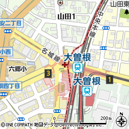 名古屋市役所交通局　地下鉄名城線大曽根駅周辺の地図