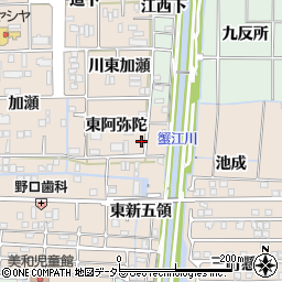愛知県あま市木田東阿弥陀周辺の地図