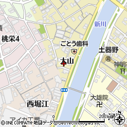 愛知県清須市土器野（大山）周辺の地図
